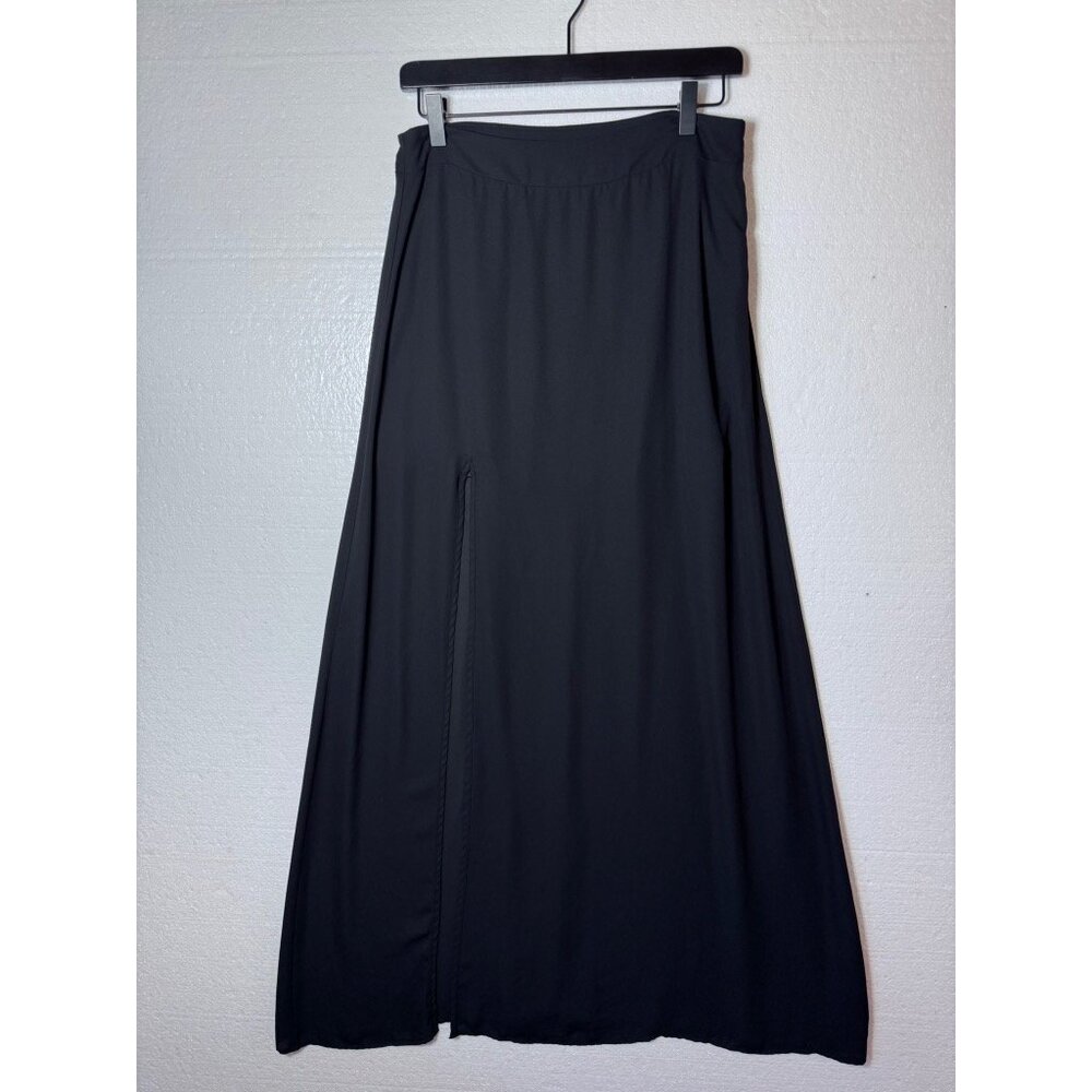 Show Me Your Mumu Womens Size Large Black High Slit Maxi Skirt Long Flowy Sheer